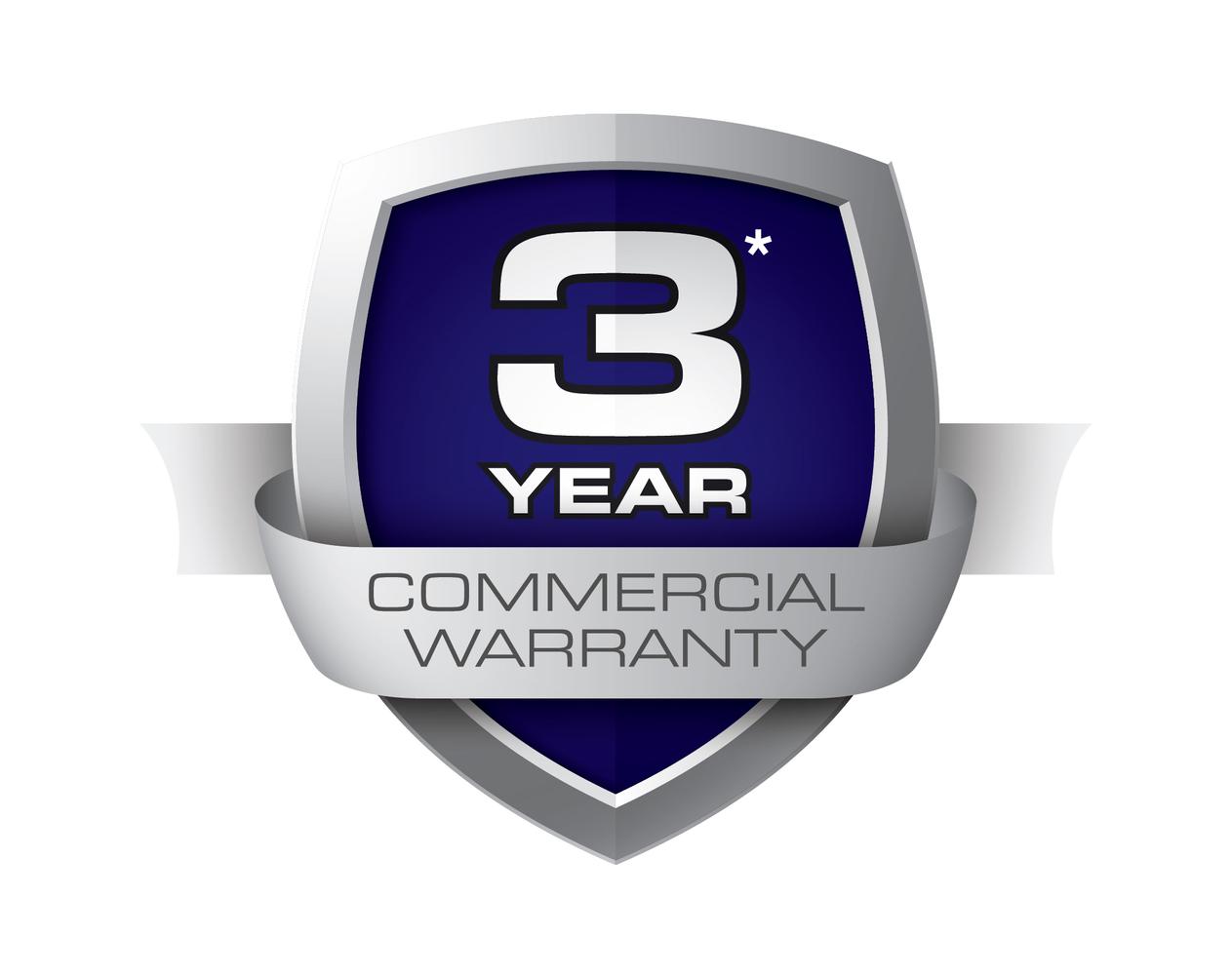 3 Year Commercial Warranty