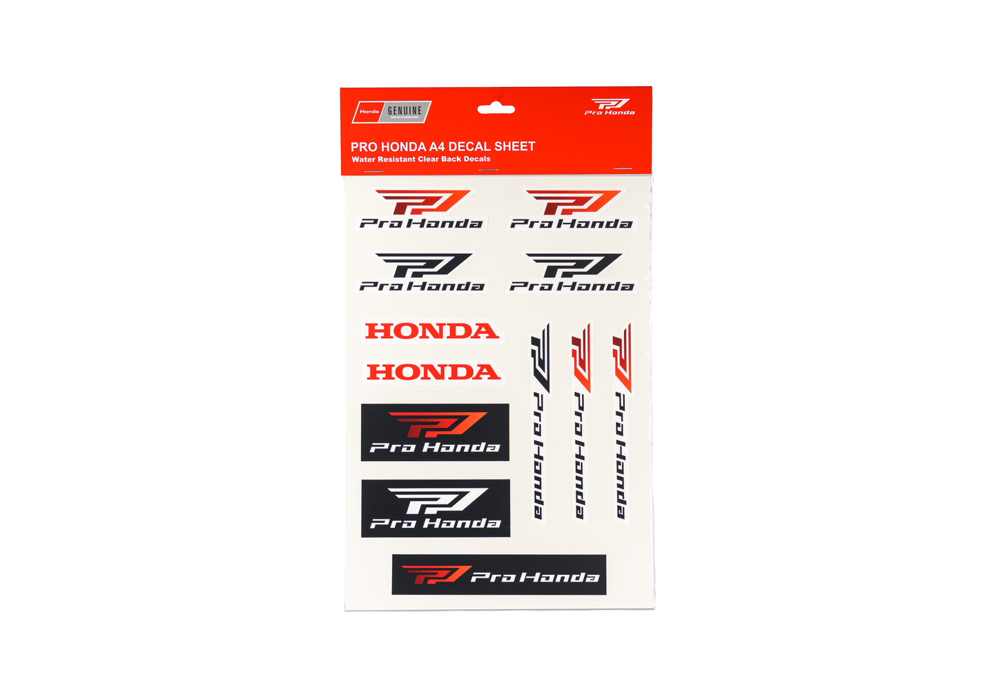 Pro Honda A4 Decal Sheet